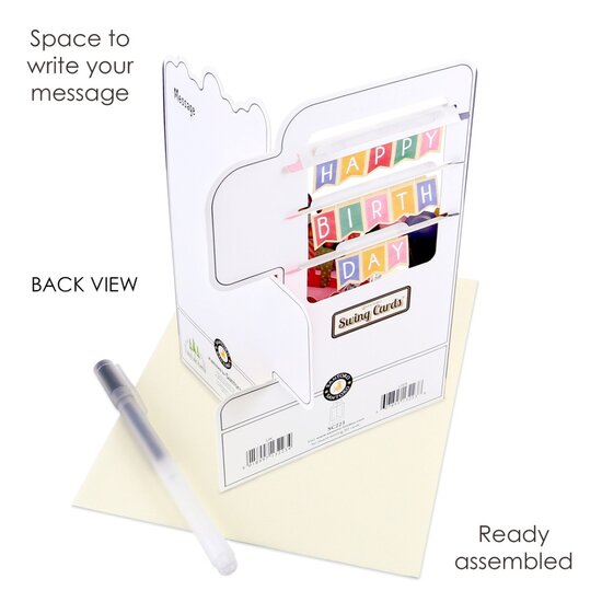 3D kaart - swing cards - happy birthday - taart