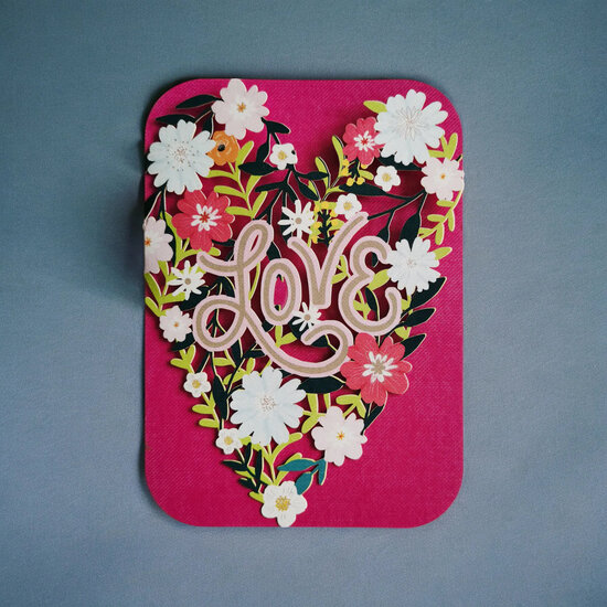 lasergesneden wenskaart blossom - love - bloemenhart