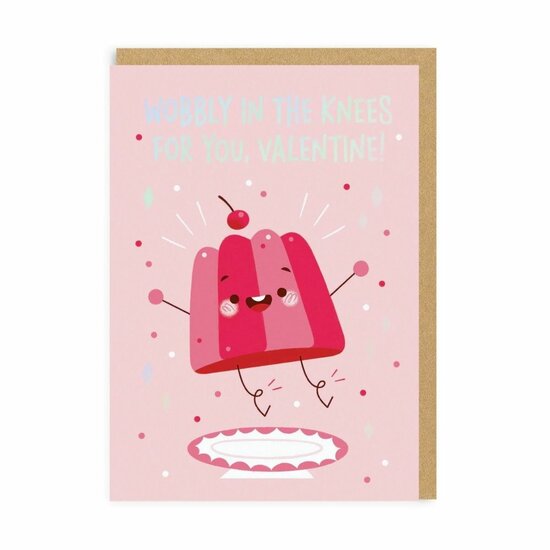 wenskaart ohh deer - wobbly in the knees for you, valentine