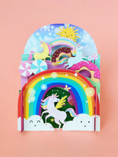 3d pop up kinderkaart - eenhoorns