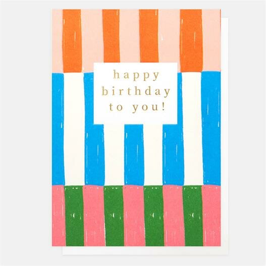 verjaardagskaart caroline gardner - happy birthday to you - strepen