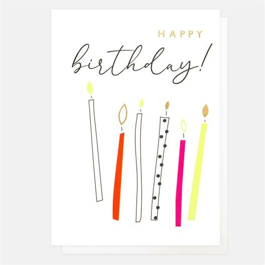 verjaardagskaart caroline gardner - happy birthday - kaarsen