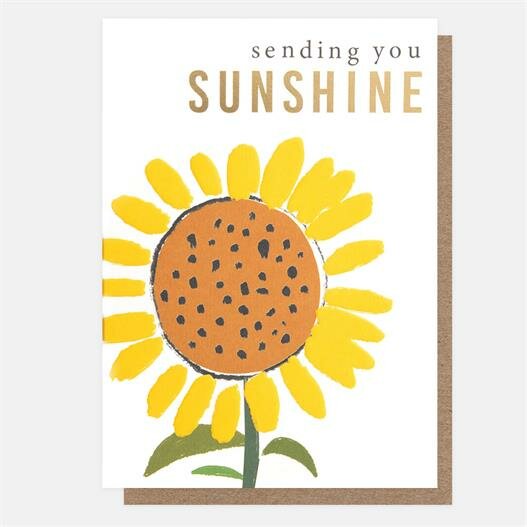 wenskaart caroline gardner - sending you sunshine - zonnebloem