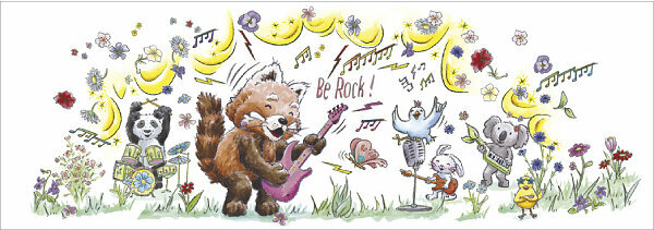 uitklapbare verjaardagskaart cache-cache - muziek makende dieren