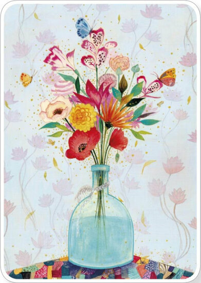 ansichtkaart van jehanne weyman - vaas met bloemen