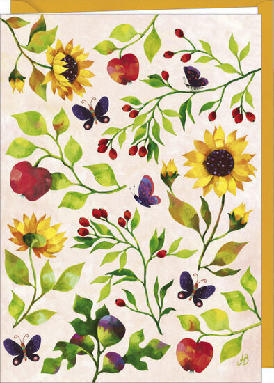 wenskaart correspondances - zonnebloemen