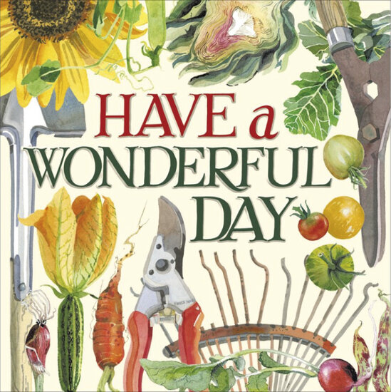 wenskaart woodmansterne emma bridgewater - have a wonderful day - tuinieren