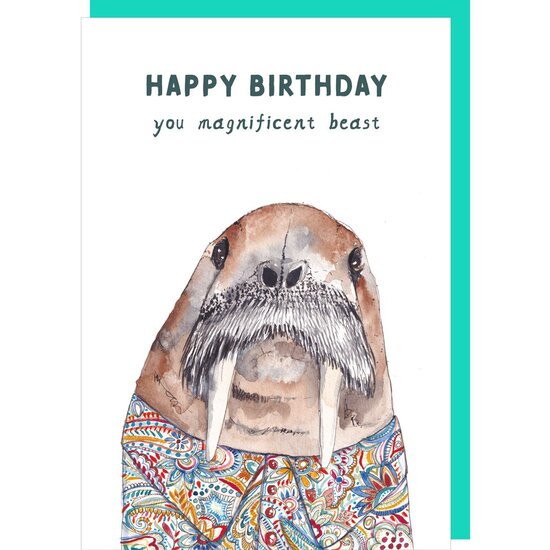 verjaardagskaart rosie made a thing - tipp top - magnificent beast - walrus