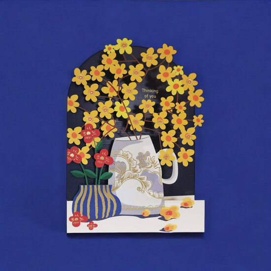 lasergesneden wenskaart blossom - bloemen - thinking of you