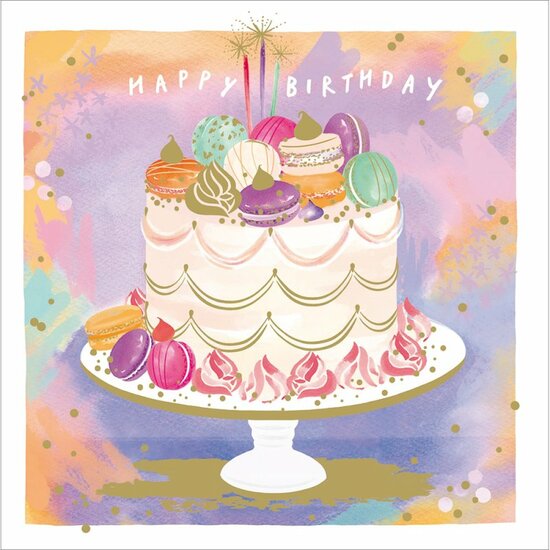 wenskaart woodmansterne - happy birthday - taart
