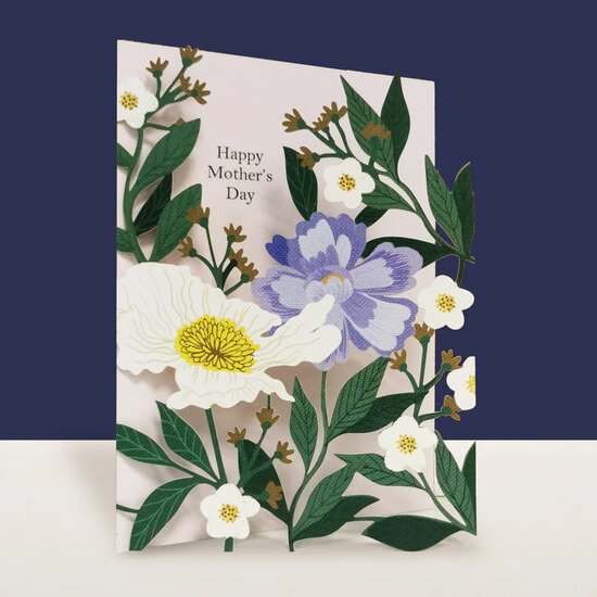 lasergesneden moederdagkaart blossom - happy mother&#039;s day - bloemen