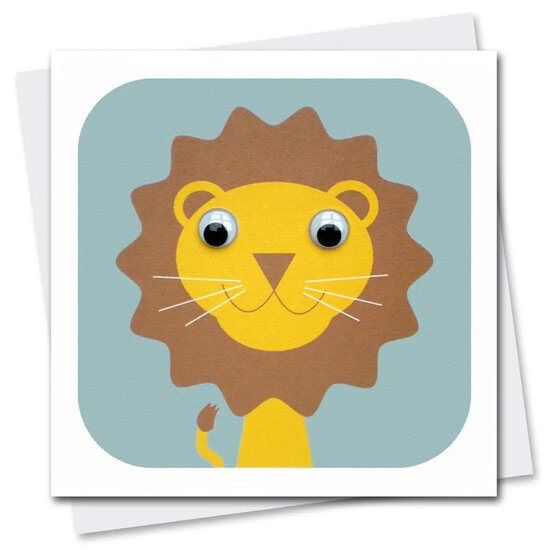 wenskaart stripey cats - leeuw