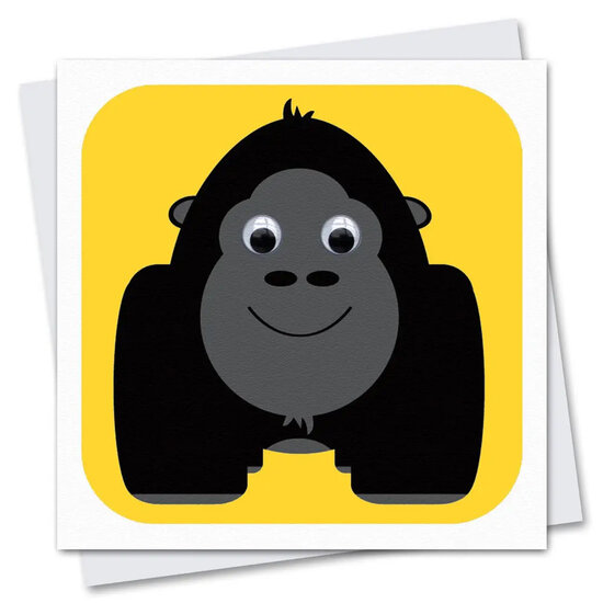 wenskaart stripey cats - gorilla aap