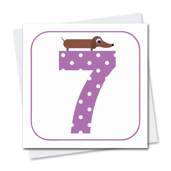 7 jaar - wenskaart stripey cats - hond