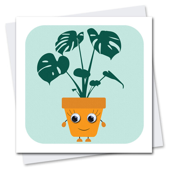 wenskaart stripey cats - plant