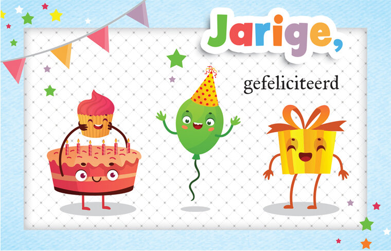 verjaardagskaart - jarige, gefeliciteerd