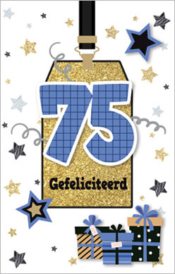 75 jaar - verjaardagskaart - gefeliciteerd
