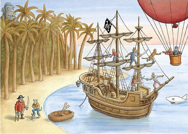 ansichtkaart piratenschip