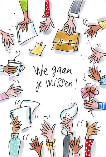 luxe wenskaart blond amsterdam - we gaan je missen!