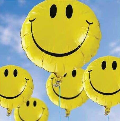 wenskaart - happy faces - ballonnen