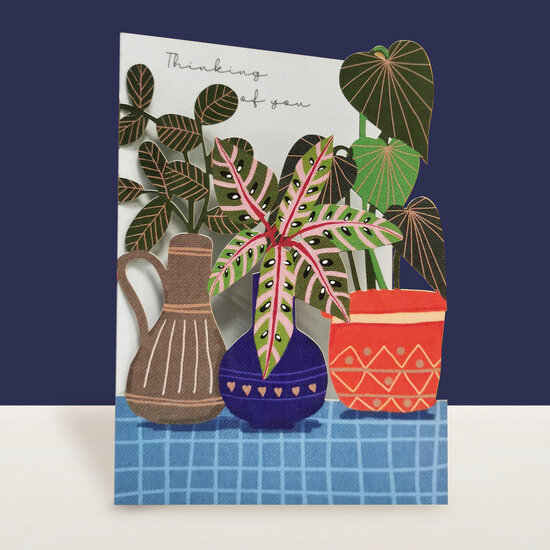 lasergesneden wenskaart blossom - thinking of you - planten
