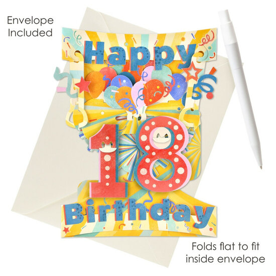 18 jaar - 3D kaart - swing cards - happy birthday