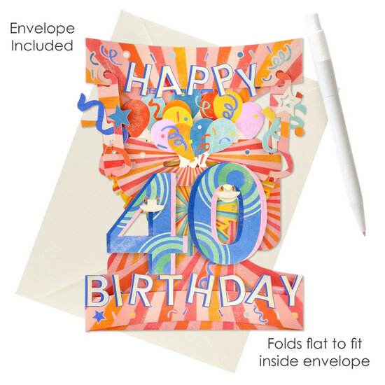 3D kaart - swing cards - 40 - happy birthday