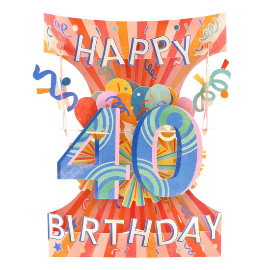 3D kaart - swing cards - 40 - happy birthday