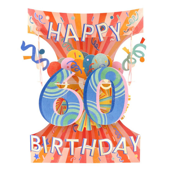 3D kaart - swing cards - 60 - happy birthday
