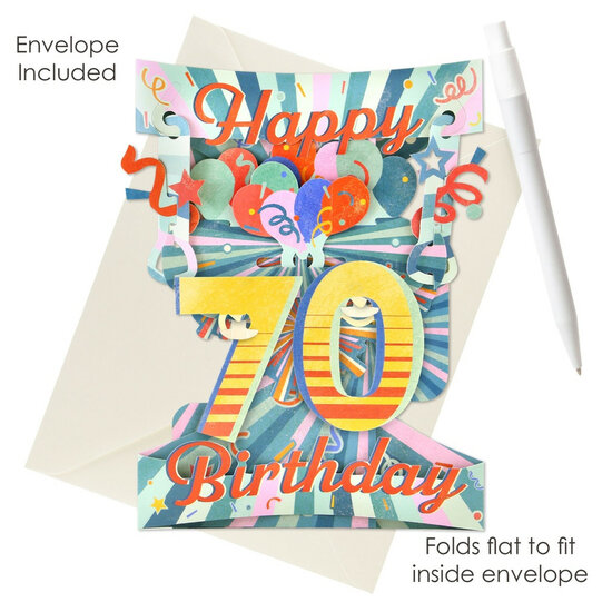 3D kaart - swing cards - 70 - happy birthday