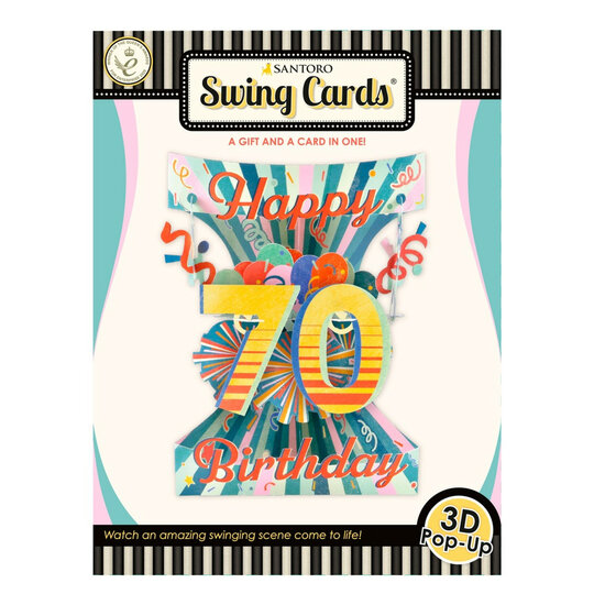 3D kaart - swing cards - 70 - happy birthday