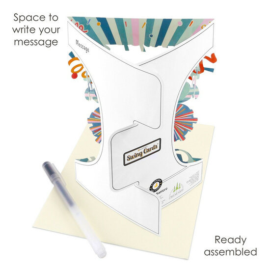 3D kaart - swing cards - 90 - happy birthday
