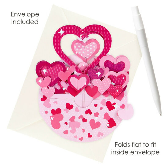 3D kaart - pirouettes cards - love - hartjes