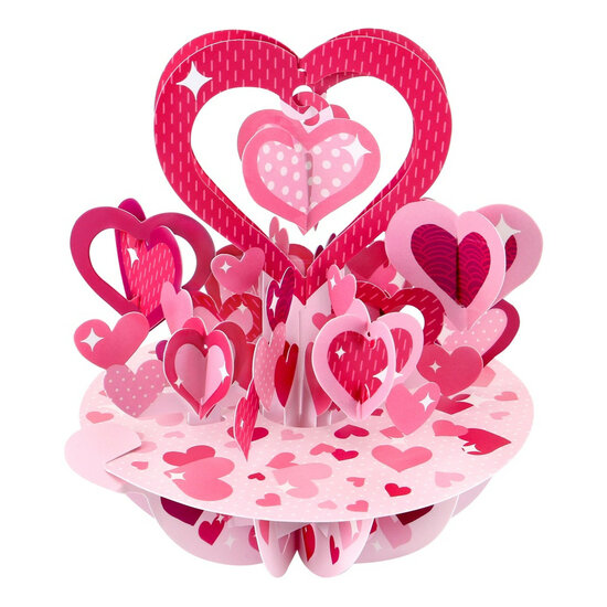 3D kaart - pirouettes cards - love - hartjes