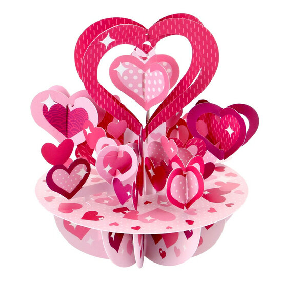 3D kaart - pirouettes cards - love - hartjes