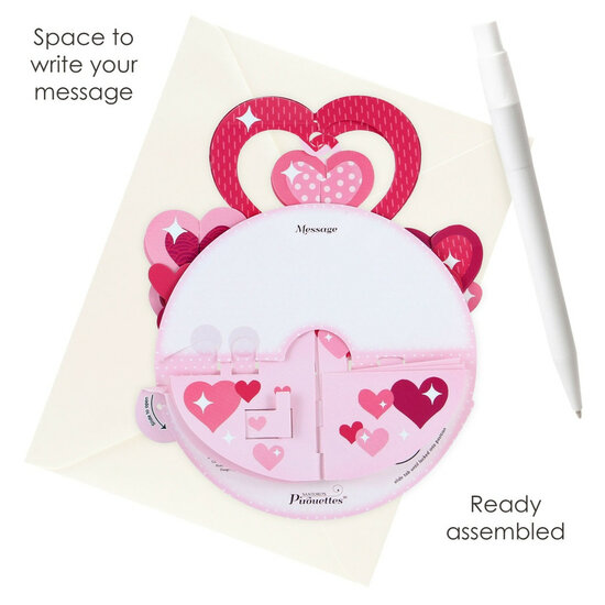 3D kaart - pirouettes cards - love - hartjes