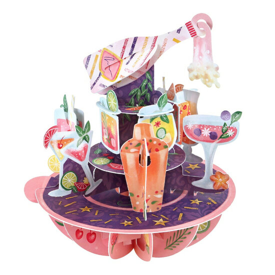 3D kaart - pirouettes cards - verjaardag cocktails