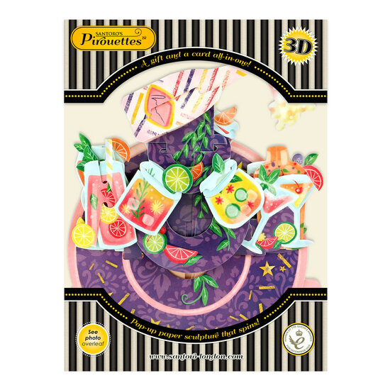 3D kaart - pirouettes cards - verjaardag cocktails