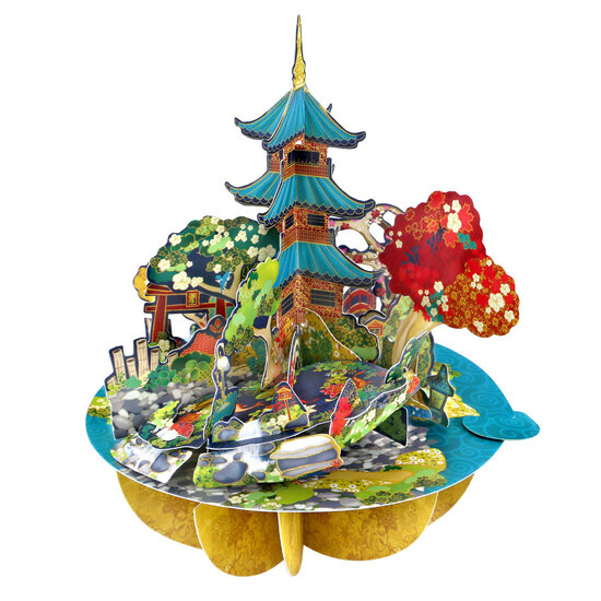 3D kaart - pirouettes cards - Japanse tuinen