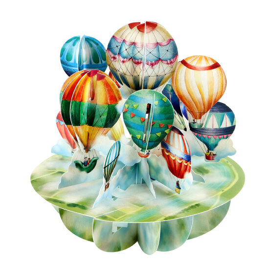3D kaart - pirouettes cards - heteluchtballonnen