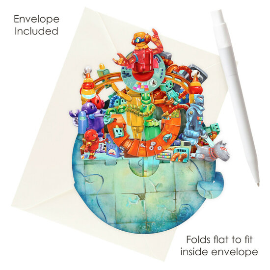 3D kaart - pirouettes cards - robots
