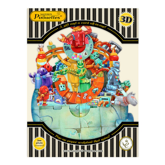 3D kaart - pirouettes cards - robots