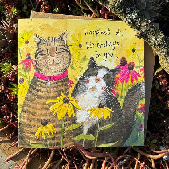 verjaardagskaart alex clark - happiest of birthdays to you - katten