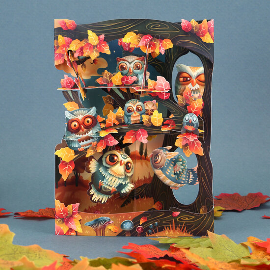 3D kaart - swing cards - uilen