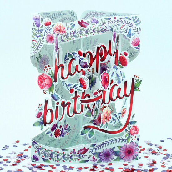 3D verjaardagskaart - swing cards - happy birthday