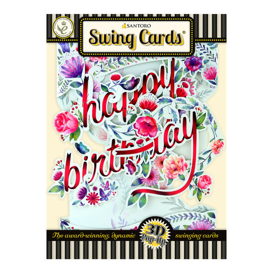 3D verjaardagskaart - swing cards - happy birthday