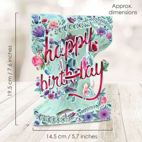 3D verjaardagskaart - swing cards - happy birthday
