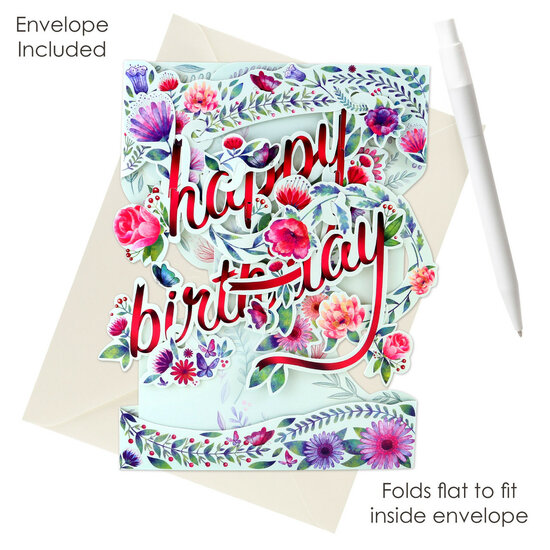 3D verjaardagskaart - swing cards - happy birthday