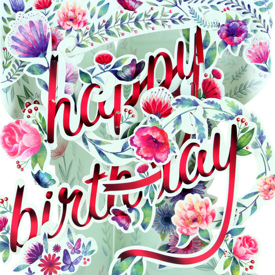 3D verjaardagskaart - swing cards - happy birthday