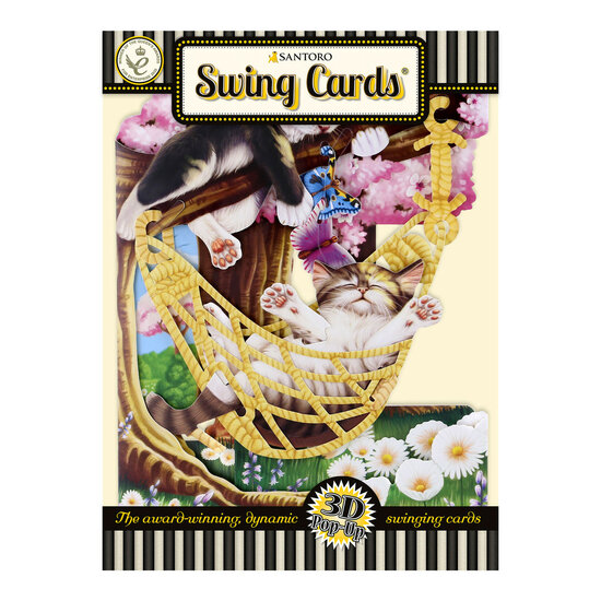 3D kaart - swing cards - katten en hangmat
